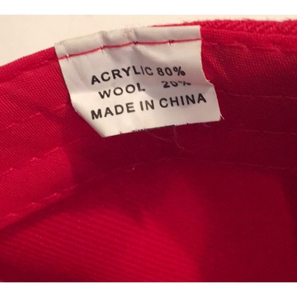 NY Wool Acrylic Red PLAID Baseball Cap VELCRO